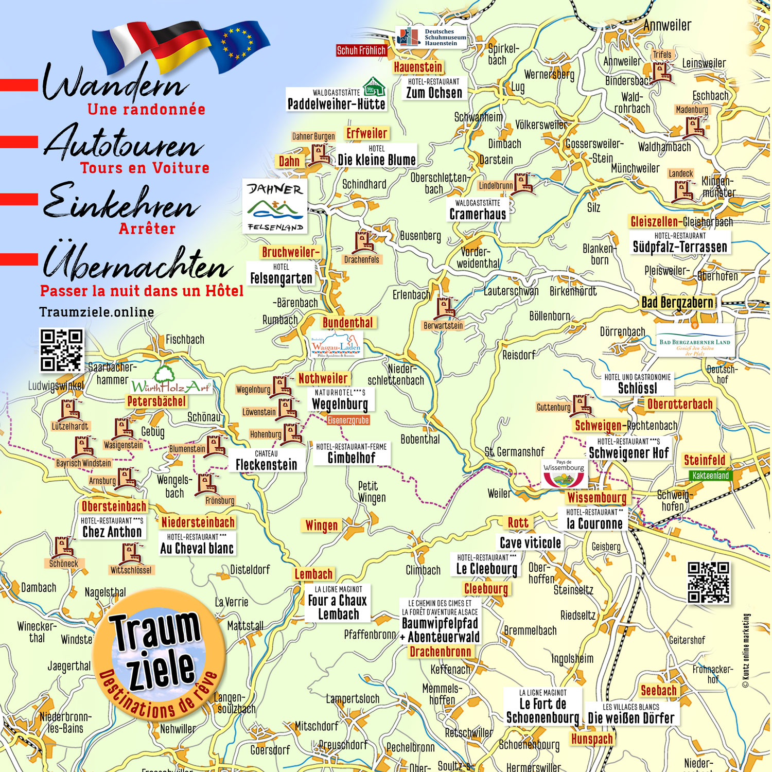 Karte Elsass-Pfalz-Tour